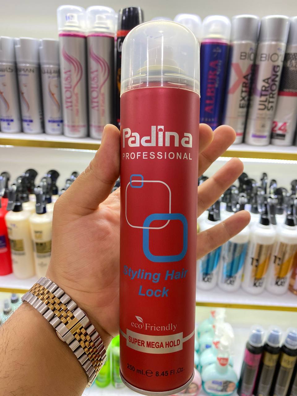 چسب موی پادینا حجم ۲۵۰ میلی لیتر مدل SUPER MEGA HOLD PADINA