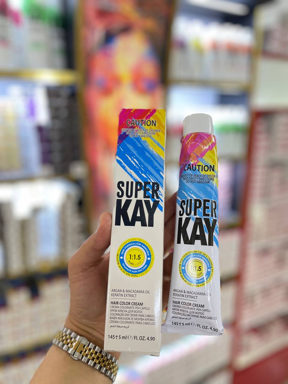رنگ موی سوپرکی ایتالیایی145میلSUPER KAY شماره F4 یاسی