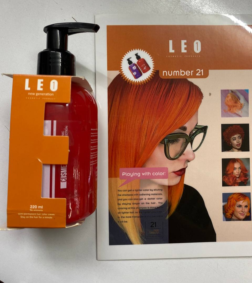 شامپو رنگ نارنجی لئو وان LEO کد ۲۱