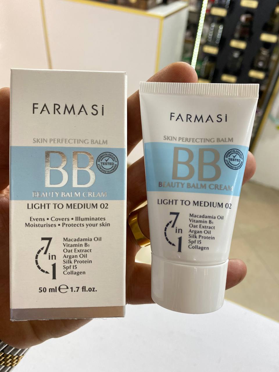 بی بی کرم فارماسی BB CREAM FARMASI(اصل)انواع پوست حجم 50 میل