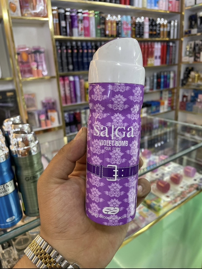 اسپری بدن امپر مدل Saga Violet Bomb حجم 200 میل