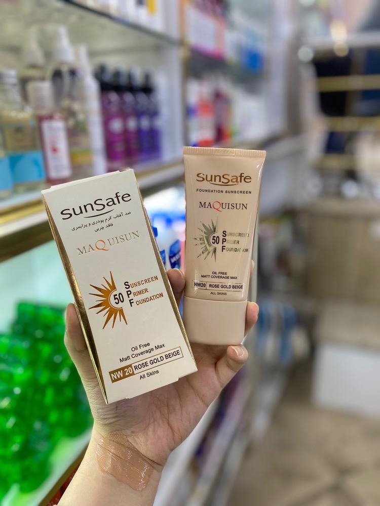 کرم ضد آفتاب سان سیف مکیسان شماره NW20 رنگ بژ رزگلد SPF50 حجم 40 میل
